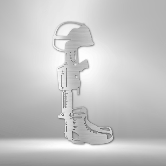 Fallen Soldier Memorial Steel Sign Laser Cut Powder Coated Home & Office Metal W